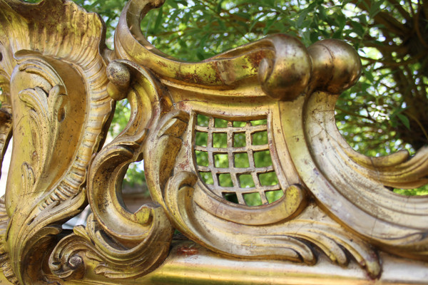 Very Large Antique Floor Standing Mirror, Gold Leaf, Mercury Ice, 135 X 213 Cm