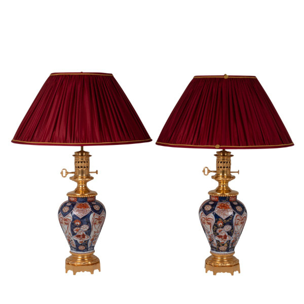 Pair Of Imari Porcelain And Bronze Lamps, Circa 1880, LS53631044