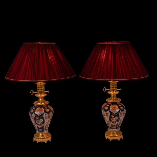 Pair Of Imari Porcelain And Bronze Lamps, Circa 1880, LS53631044