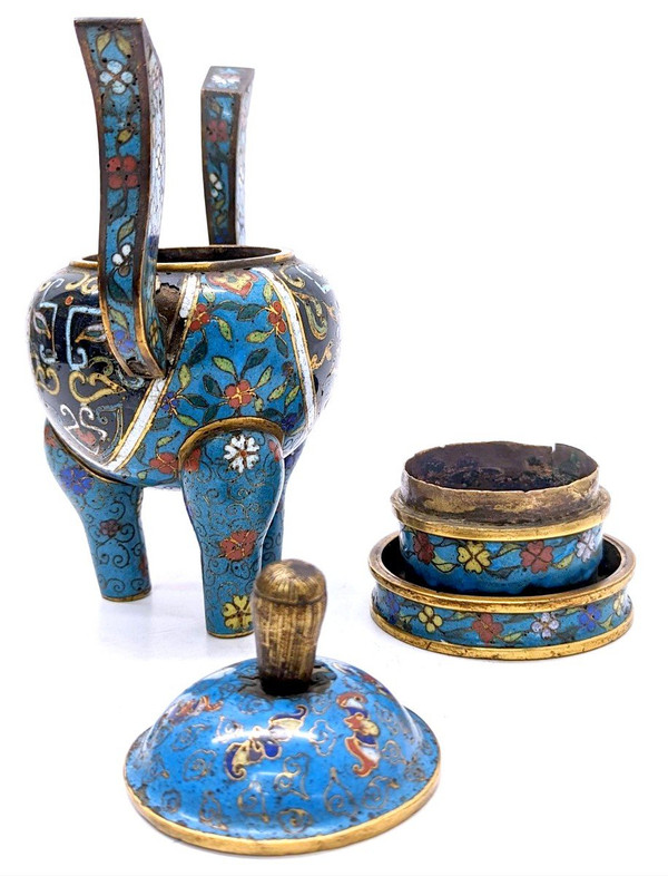 Brûle Parfum En Cloisonné Chinois XIXème