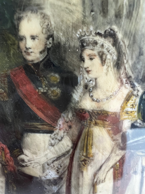 Miniature reception of the Queen of Prussia by Napoleon at Tilsit after Gosse 19th century