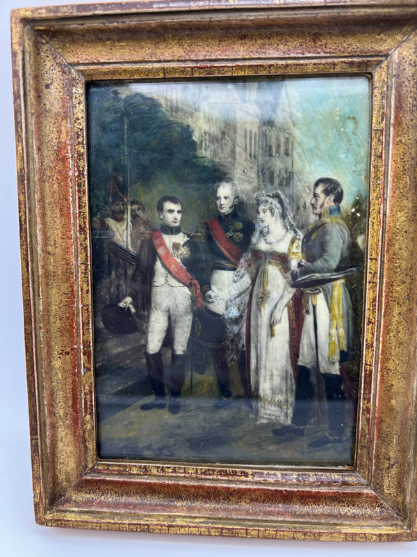 Miniature reception of the Queen of Prussia by Napoleon at Tilsit after Gosse 19th century