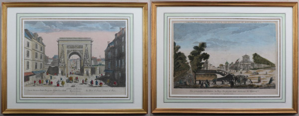 Set Of 18 18th Century Framed Optical Views