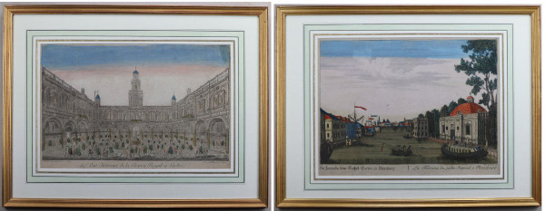 Set Of 18 18th Century Framed Optical Views