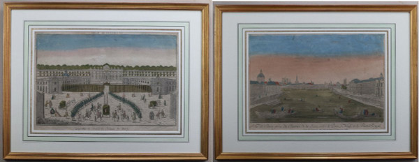 Set Of 18 18th Century Framed Optical Views