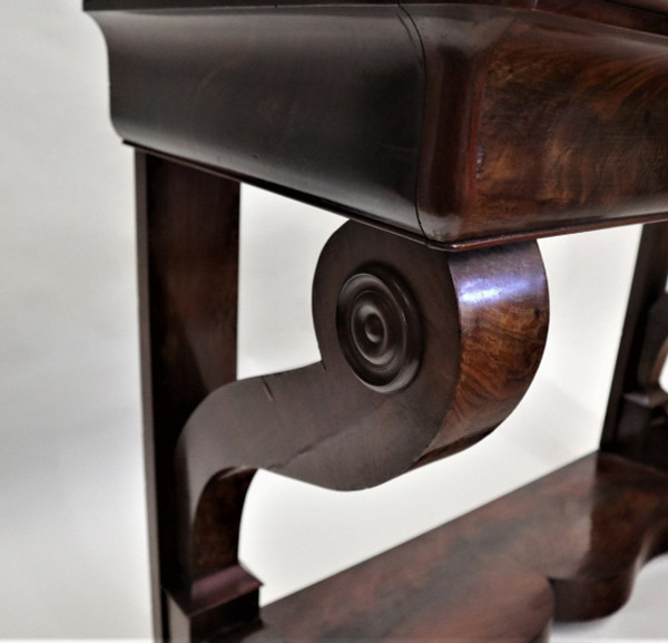 Restoration-period mahogany console.