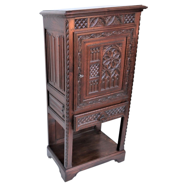 Neo-gothic Style Carved Oak Dresser