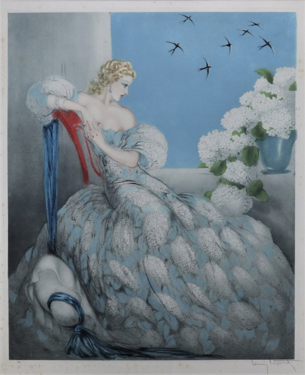 Louis Icart, Symphony In Blue, Etching And Aquatint, 1936