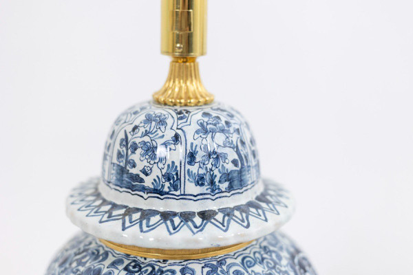 Pair Of Delft Earthenware And Bronze Lamps, Circa 1880, LS5081839