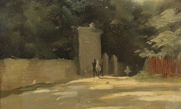 Small painting "Ballade en calèche" signed O. Carmorent - 19th century