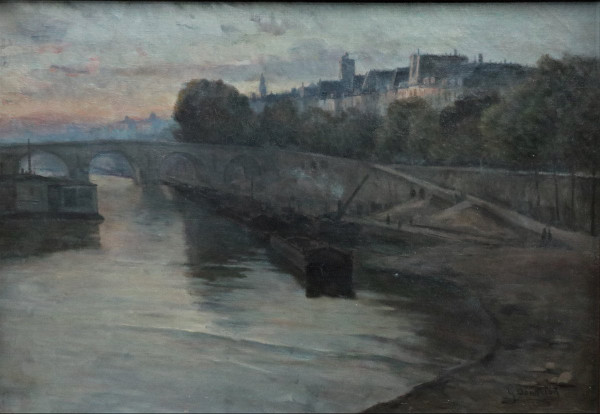 The Seine in Paris, Germain-Eugéne Bonneton, oil on canvas