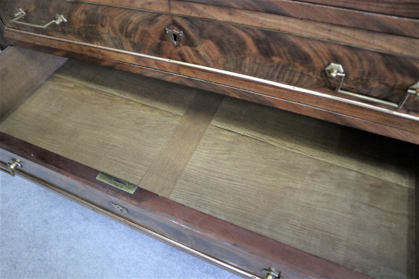 Louis XVI Style Commode In Mahogany Marble Top