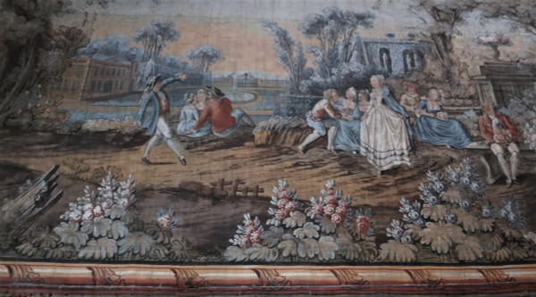 Very Large Oil On Canvas, Fresco In The Eighteenth Century Style, 264x672cm