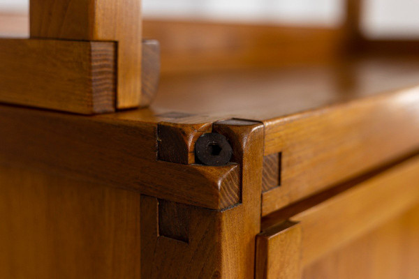 Pierre Chapo, Elm Shelving Unit, 1960s, LS51192231A