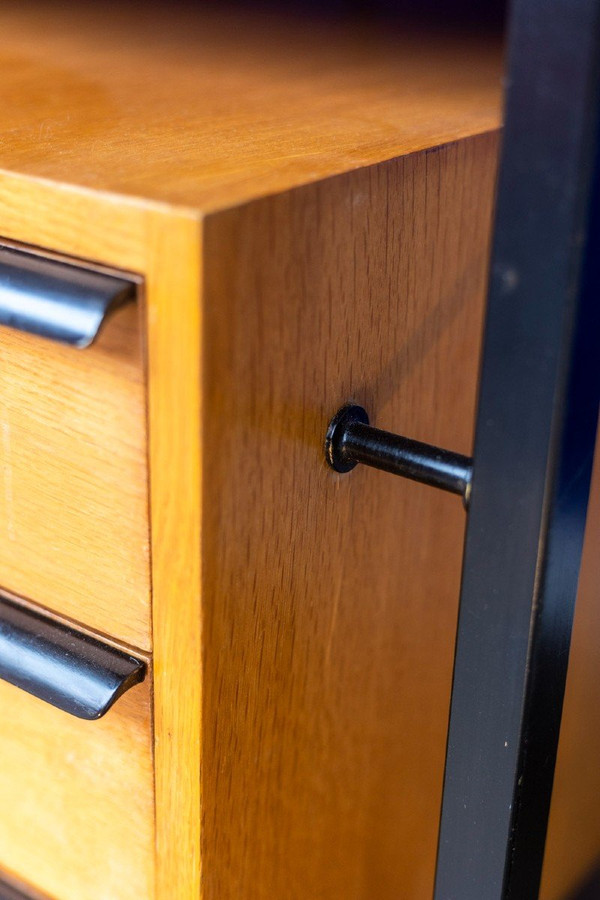 Bureau En Chêne Et Métal Laqué, Années 1970, LS4762911A