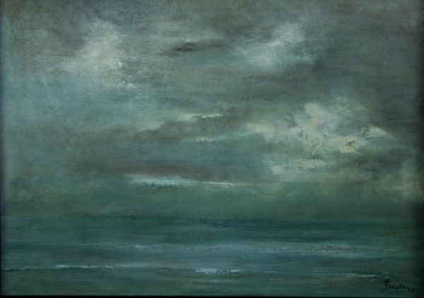 Francine Kerckx, "Sky And Sea", Framed Oil On Canvas