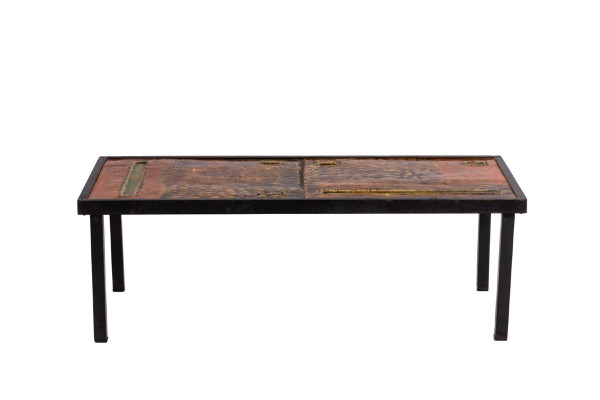 Robert And Jean Cloutier, Lava And Metal Coffee Table, 1950s, Ls50721001