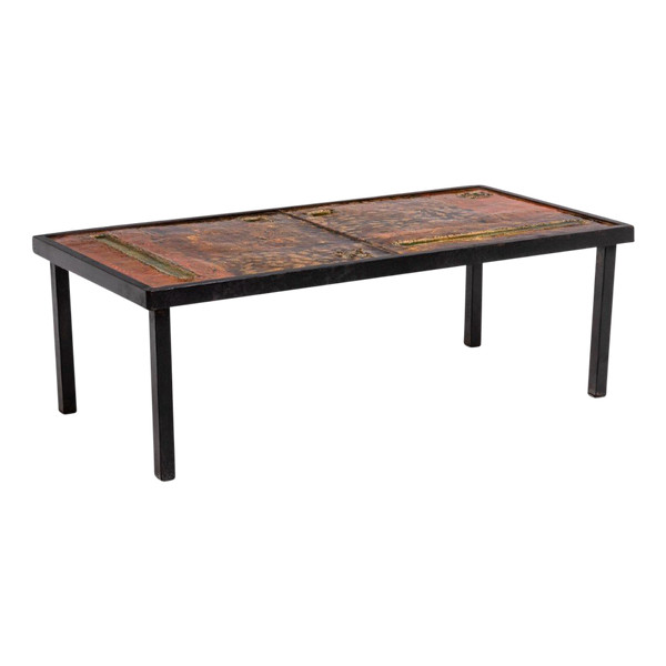 Robert And Jean Cloutier, Lava And Metal Coffee Table, 1950s, Ls50721001