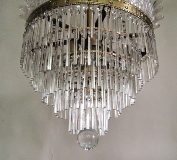 Chandelier With Palmettes And Glass Bars, Early 20th