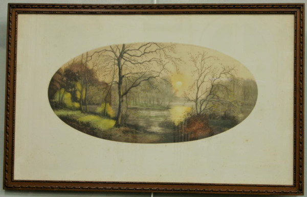 Pair of Framed Color Etchings