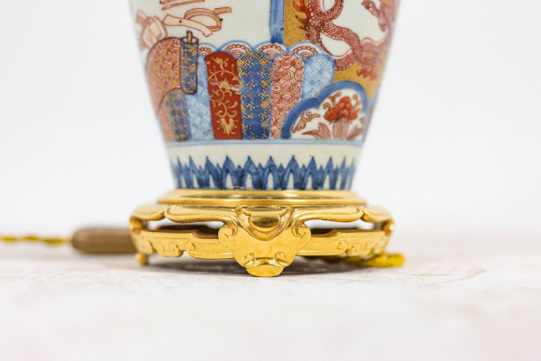 Imari porcelain and gilt bronze lamp, circa 1880, LS4605391