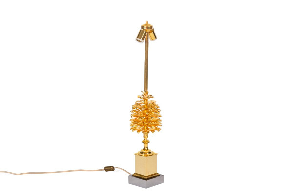 Maison Charles, Bronze Pine Cone Lamp, 1970s, Ls4534621