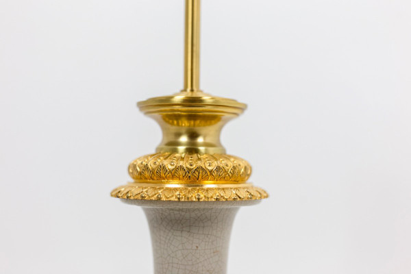 Cracked Celadon Porcelain And Gilt Bronze Lamp, Circa 1880, Ls4517471