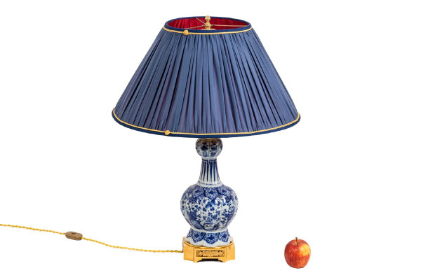 Delft Earthenware And Gilt Bronze Lamp, 19th Century, Ls450301