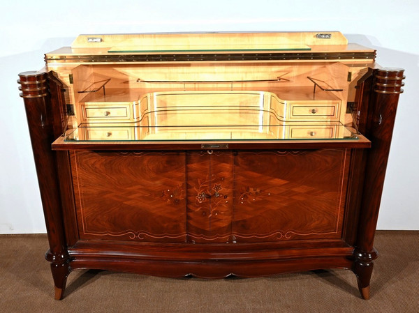 Rio rosewood buffet bar, attributed to J.Leleu, Art Deco - 1940