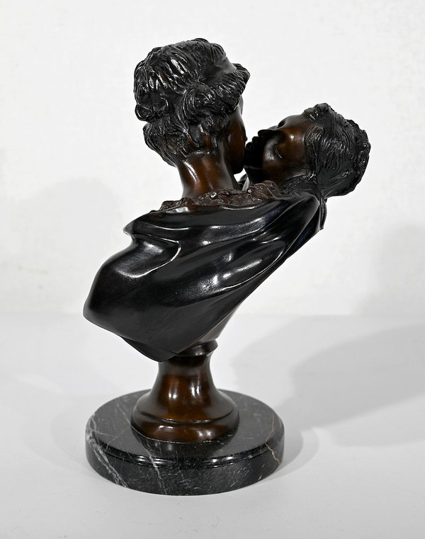 Bronze "Le Baiser Donné" after J-A. Houdon - Late 19th century