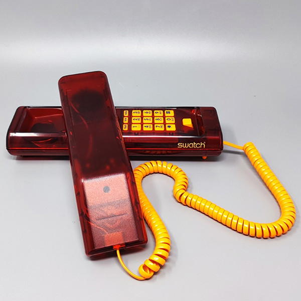 1990 Magnifico Swatch Twin Phone "Deluxe" con scatola originale. Stile Memphis