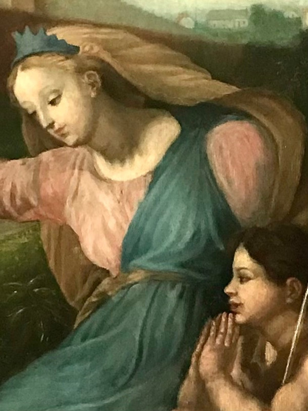 Hst painting "The Madonna with the blue diadem" after Raffaello Sanzio, known as Raphael