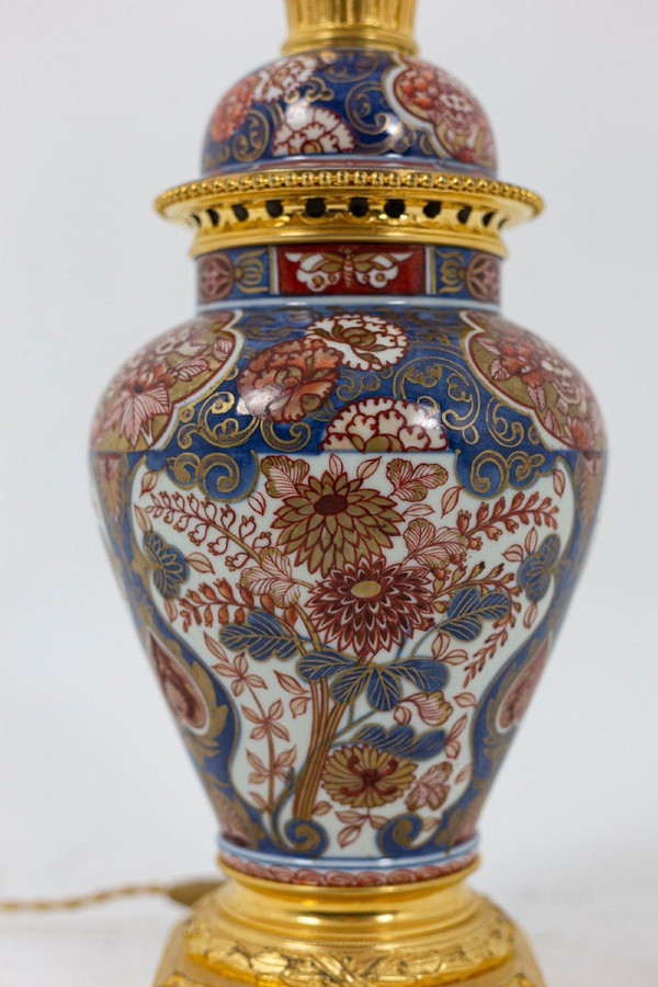 Lampada in porcellana e bronzo dorato Imari, 1880 circa - Ls31811381