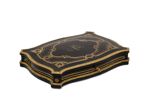 Wooden and gilded brass game box, Napoleon III period - Ls4369616