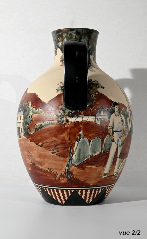 Ciboure stoneware vase, signed C. Fischer - Late 20th century