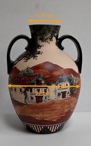 Ciboure stoneware vase, signed C. Fischer - Late 20th century