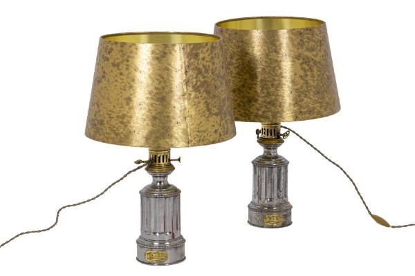 Pair Of Pewter Lamps, Circa 1880 - Ls4344621