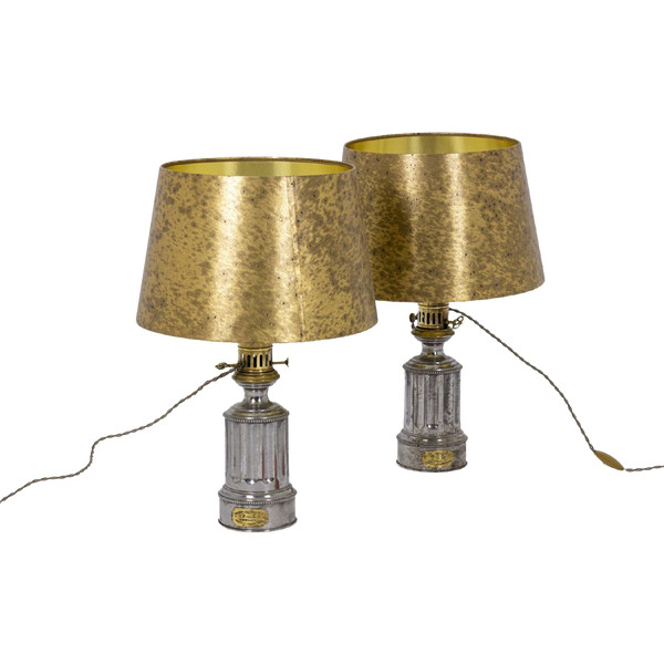 Pair Of Pewter Lamps, Circa 1880 - Ls4344621