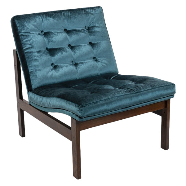 Dänischer Fireside Chair von France & Son aus Palisander und blauem Samt, 1962 – LS3705B1511