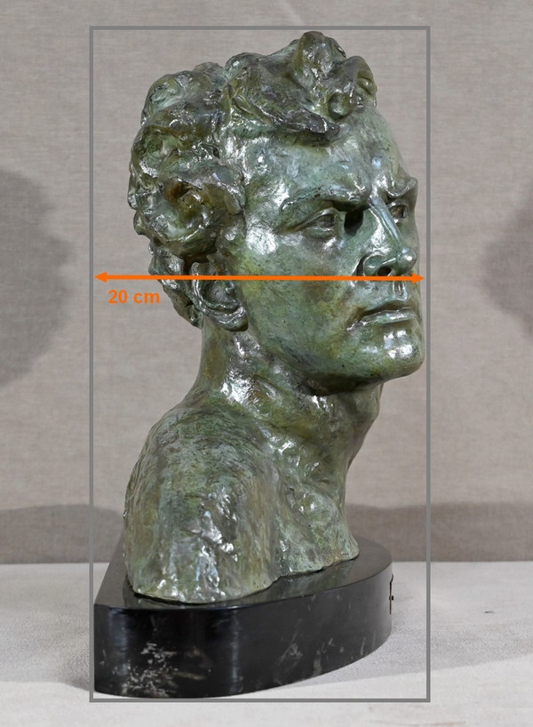 Important Bronze "Jean Mermoz", signed A.Ouline - 1st part 20th century