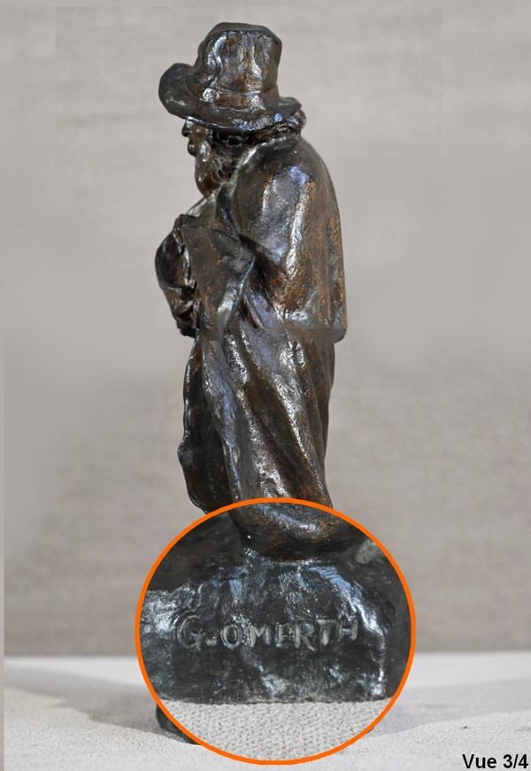 Bronze "The Shepherd and his Dog", signed G.Omerth - Early 20th century