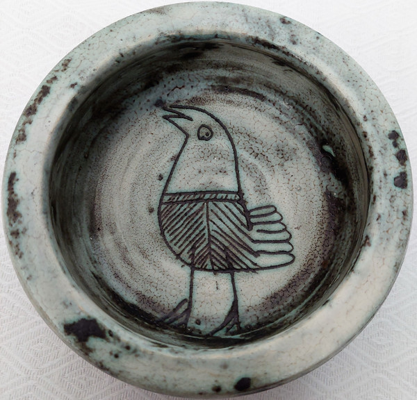 JACQUES BLIN (1920-1995) Tasca vuota o ciotola in ceramica vintage Firmata. H. 4,5 P 12,5 cm