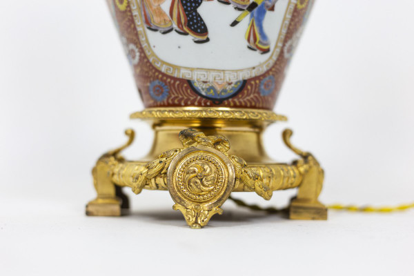 Lampe En Porcelaine De Samson Et Bronze Doré, Circa 1880 - LS4238441