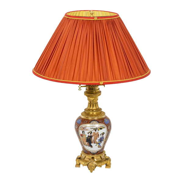 Lampe En Porcelaine De Samson Et Bronze Doré, Circa 1880 - LS4238441