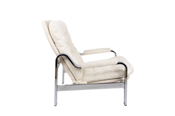 Modular Armchair In Chromed Metal, 1970s - Ls39151201