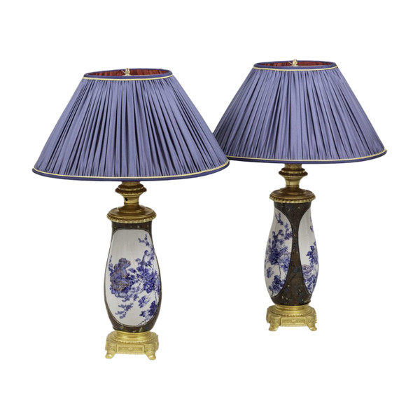 Pair Of Japanese Porcelain And Bronze Gilt Lamps, Circa 1880 - Ls33241111