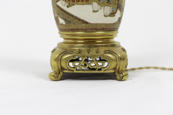 Lampe En Faïence De Satsuma Et Bronze Doré, Circa 1880 - Ls3233361