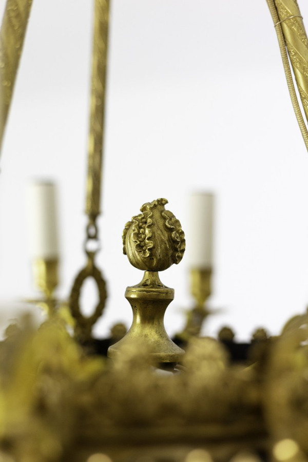 Restoration Style Chandelier In Metal And Gilt Bronze, Circa 1880 - Ls1367631