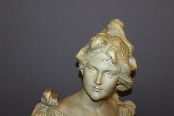 Art Nouveau Sculpture Of Young Woman Titled Curious By Madrassi