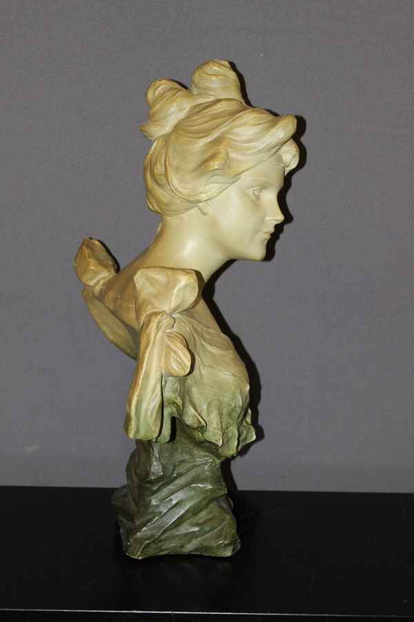 Art Nouveau Sculpture Of Young Woman Titled Curious By Madrassi